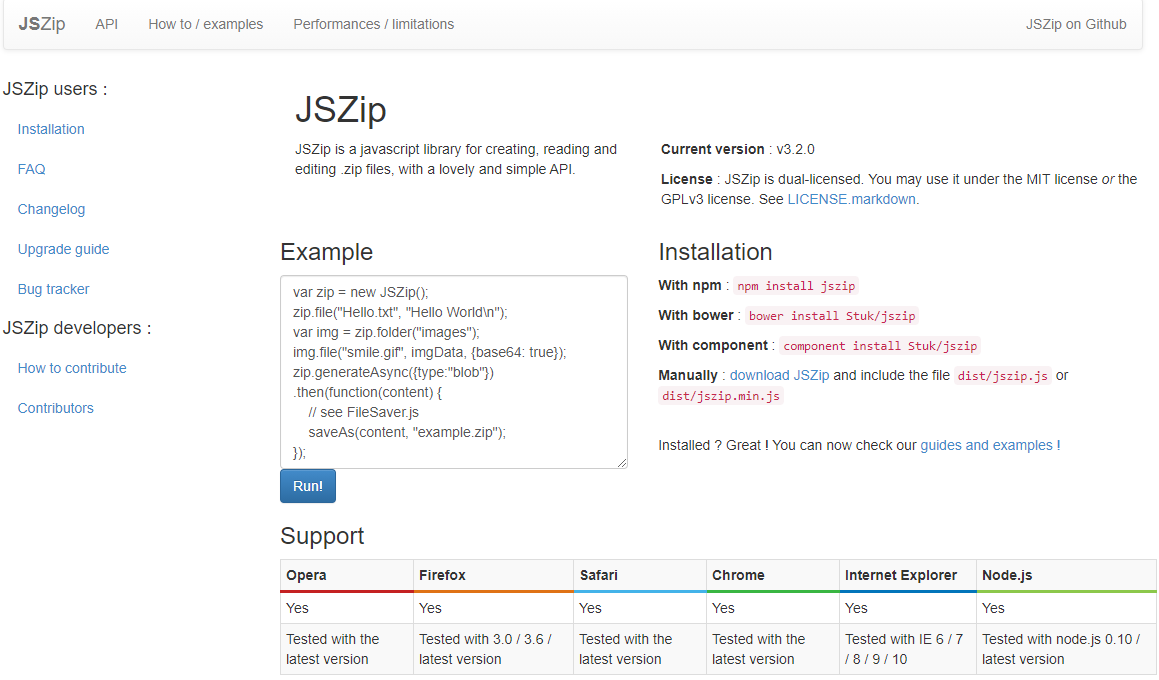 JavaScript 使用JSZip保存文件压缩包并下载